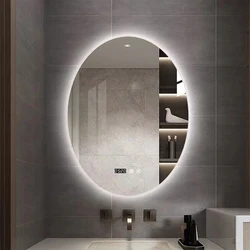 Oval Shape Smart Makeup Bathroom Mirror 3 Color Adjustable LED LIght Multifunction With Bluetooth Speaker Wall Mounted Mirror
