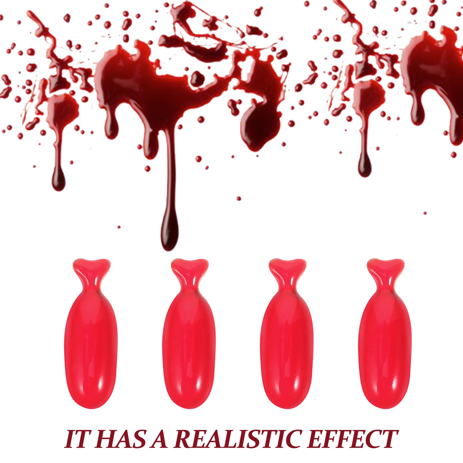 10 Pcs Fake Blood Capsules Washable Bathroom Decorations Cosplay Halloween Accessories Zombie Face Bloods Edible Artificial