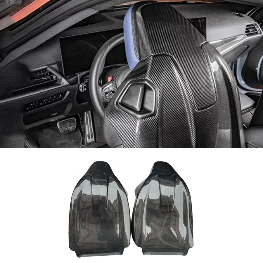 Dry Carbon Fiber Seat back Cover Shell Skin Trim For BMW G80 M3 G82 M4 2020+ Car Interior Cover Trim