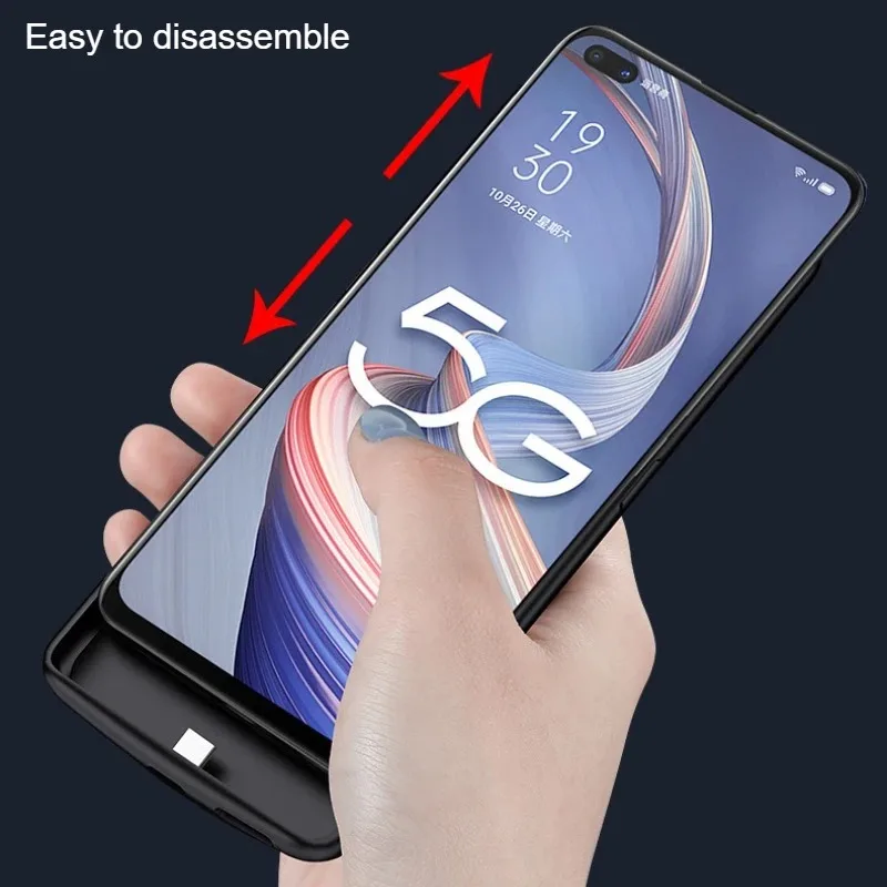 حافظة شاحن بطارية محمول 10000 مللي أمبير في الساعة لهاتف OPPO Find X3 Pro Neo Power Bank غطاء شحن البطارية الخارجي لـ Find X3