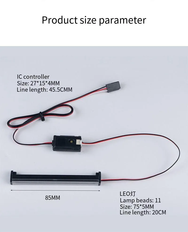 

Rc Car Roof Lamp 7 Colors And 12 Modes Led Light Bar For 1/10 Rc Crawler Traxxas Trx4 UDR Axial Scx10 Rgt Wrangler D90 Rubicon