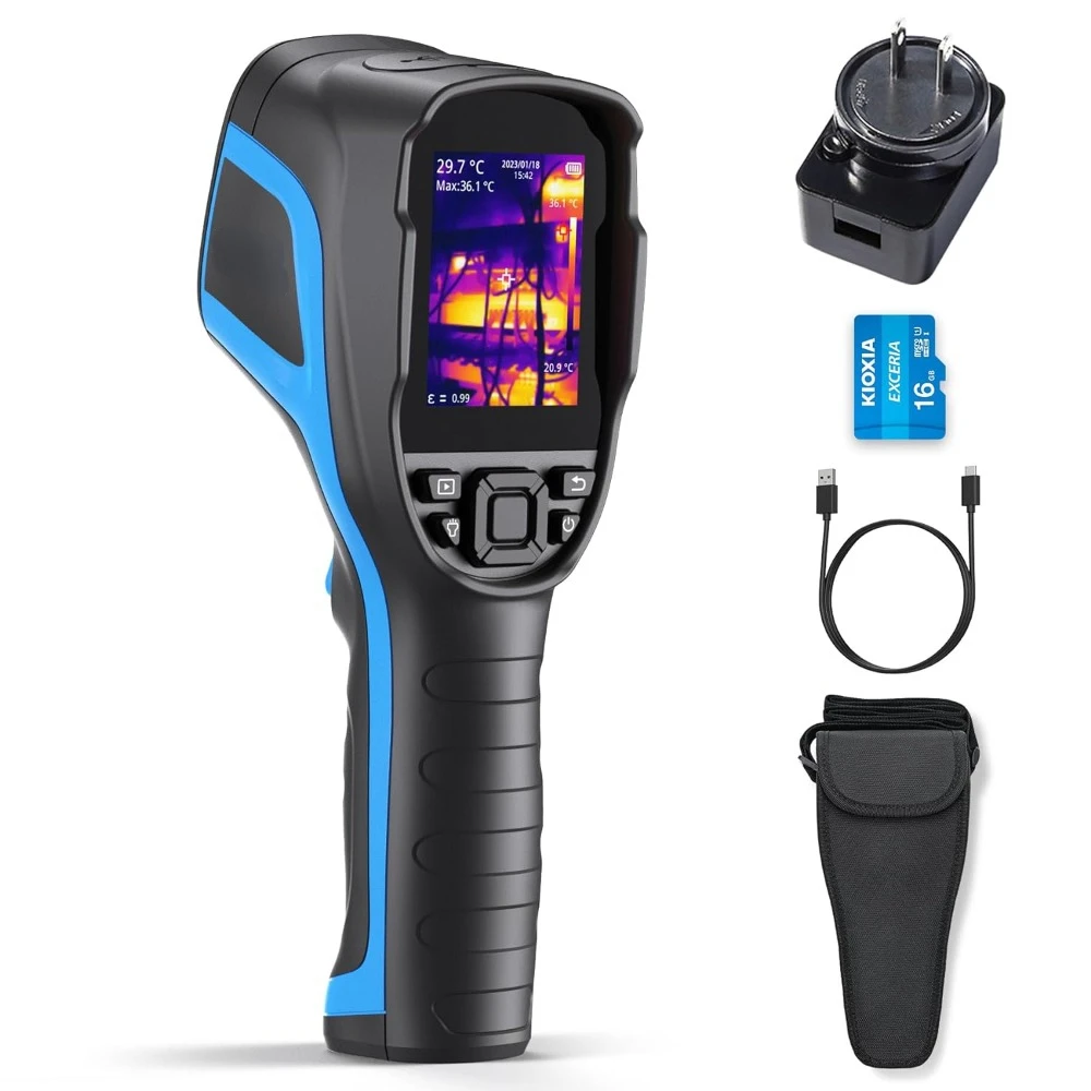 Thermal Imaging Camera, 256 x 192 IR High Resolution 12-Hour Battery Life Handheld Infrared Camera with PC Analysis and Video