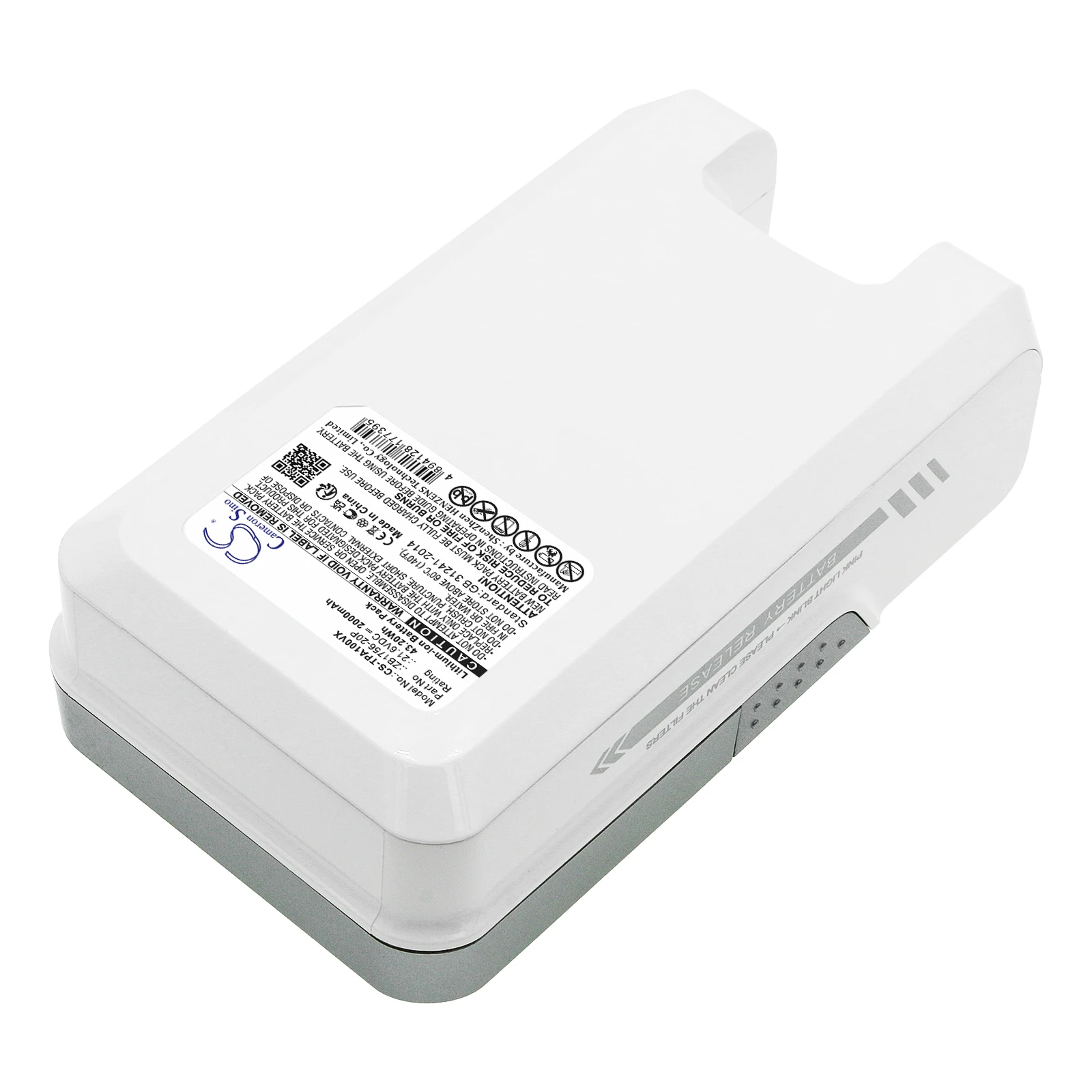 Replacement Battery for Tineco A10 Hero, A10 Master ZB1756-20P 21.6V/2000mAh