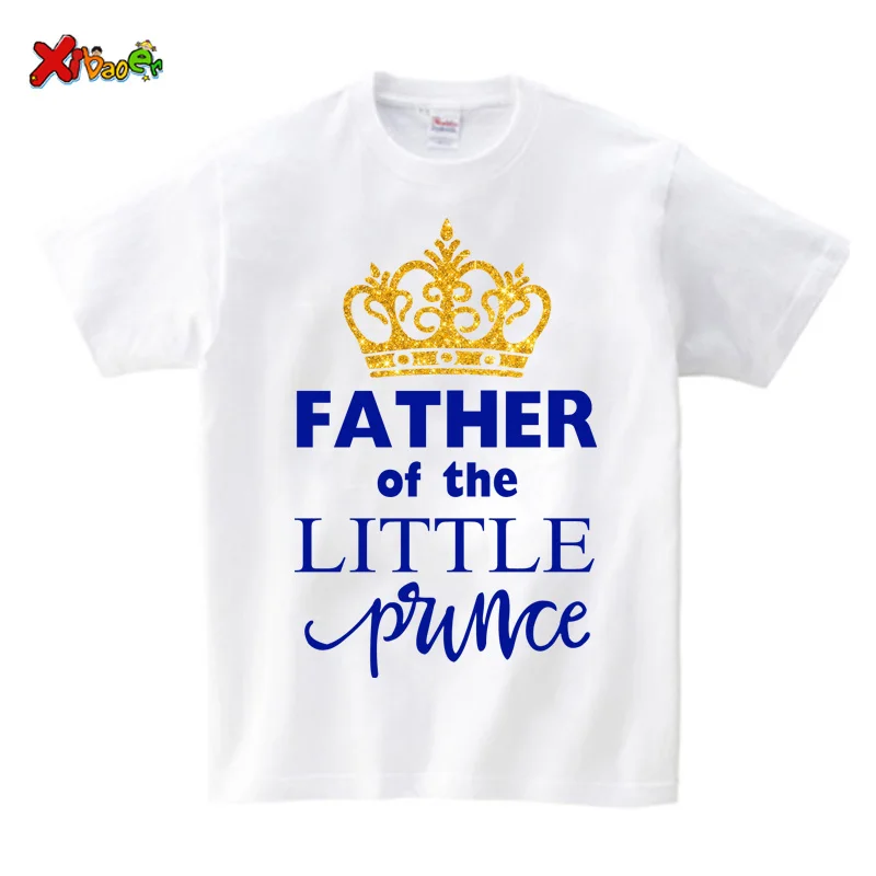 Matching Family Shirts Birthday Party Shirt Glold Crown Shirt T-Shirt Outfits Personalized Name Boys Baby Onesie Dad Son Tshirt