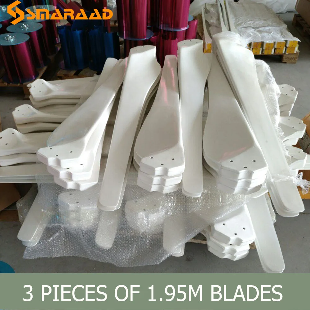 

SK 1.95m *3 High Strength Fiber Glass Blades For 4kw Wind Generator Turbine Accessories Blades DIY Factory Selling