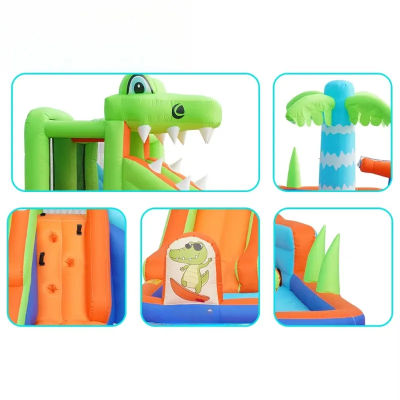 

Inflatable trampoline air double water slide jump inflatable castle bounce house slide combination