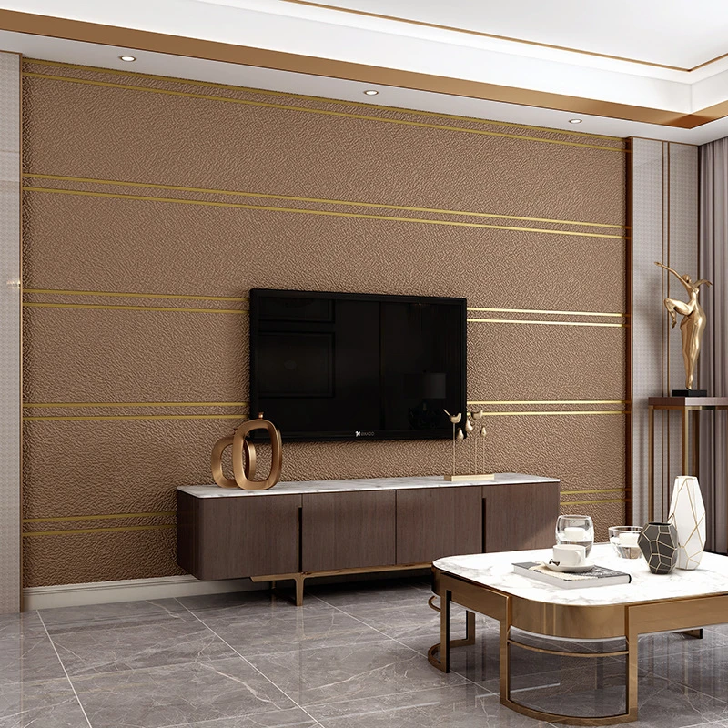 Wallpapers Decoração de Casa para Sala de Estar Quarto 3d Papel de Parede Simples Listrado Não-tecido Papel de Parede de Luxo Rolo Decoração da Sala