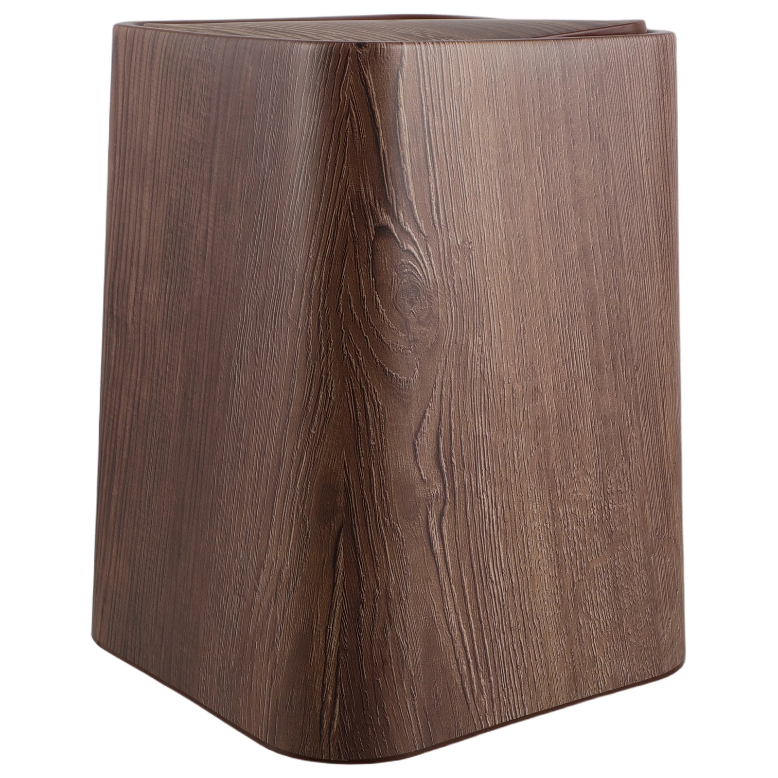 

8.5 L Imitation Wood Grain Garbage Can Aesthetic Waste Basket Retro Trash Bin for Living Room Bathroom Bin Wood
