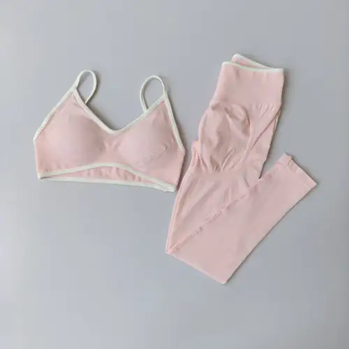 Seamless 2PCS Legging Sets Women's Strappy Sports Bras and Leggings High Waist Fitness Sculpt Leggings Running Pants Gym Suits - Image 7