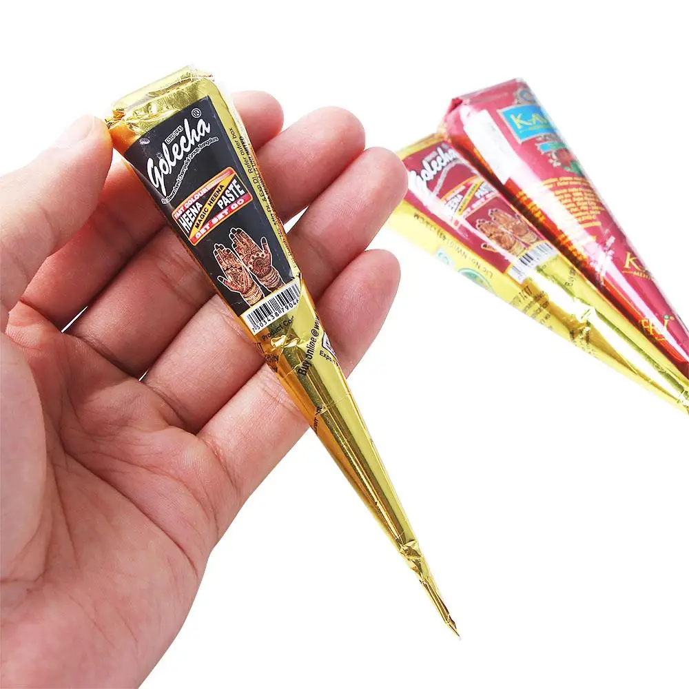 3 colors Natural Herbal Henna Cones Temporary Tattoo Body Art Paint Mehandi Ink