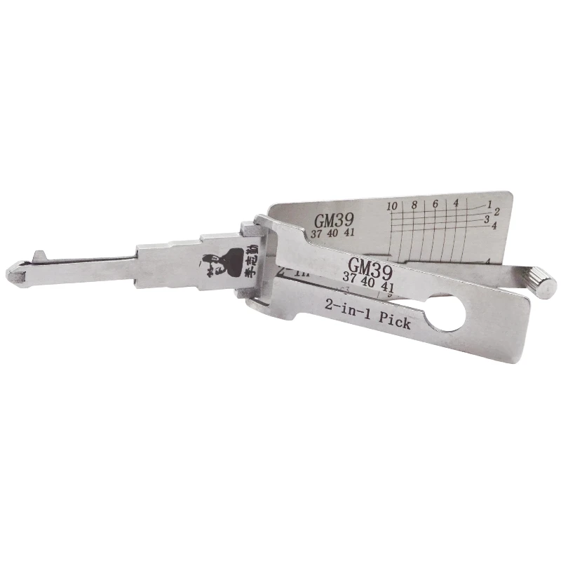Lishi GM39 37 40 41 2 in 1 Locksmith Tool Lock Pick Decoder Flat Milling for Buick GL8/Classic Buick Regal Models
