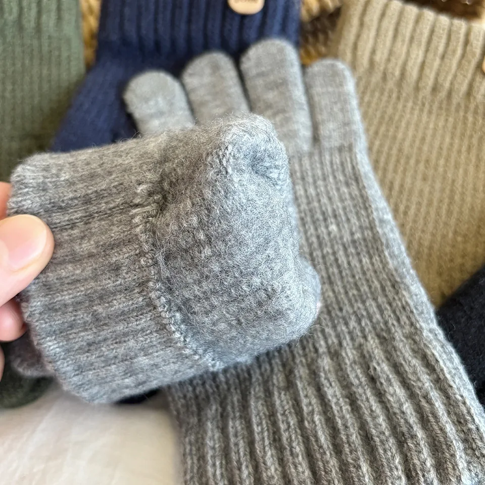 Cycling Cold Resistant Gloves for Mens Winter Warm Knitted Soft Anti-slip Outdoor Biking Hiking Gloves Gifts Wholesale