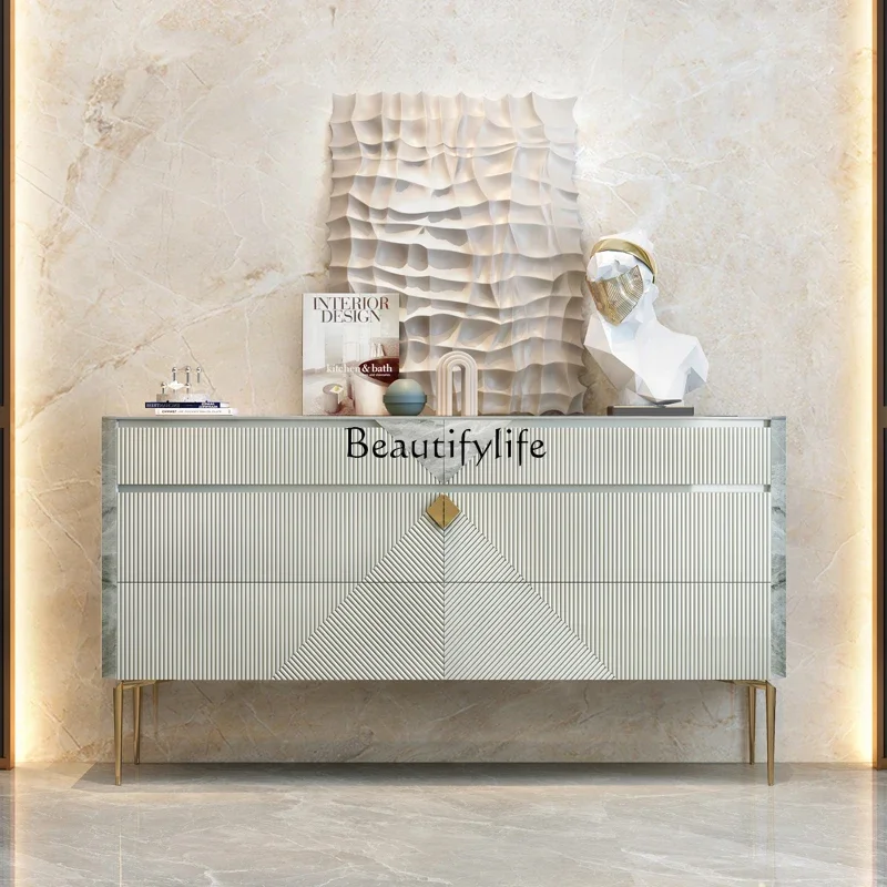 

Z.*Italian rock slab entry living room storage cabinet villa master bedroom six pumping modern light luxury minimalist chest
