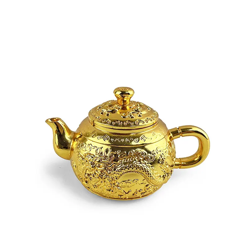 Golden Dragon Phoenix Tea set Luxurious palace style 1 teapot 4 cups 1 tray home kung fu tea set