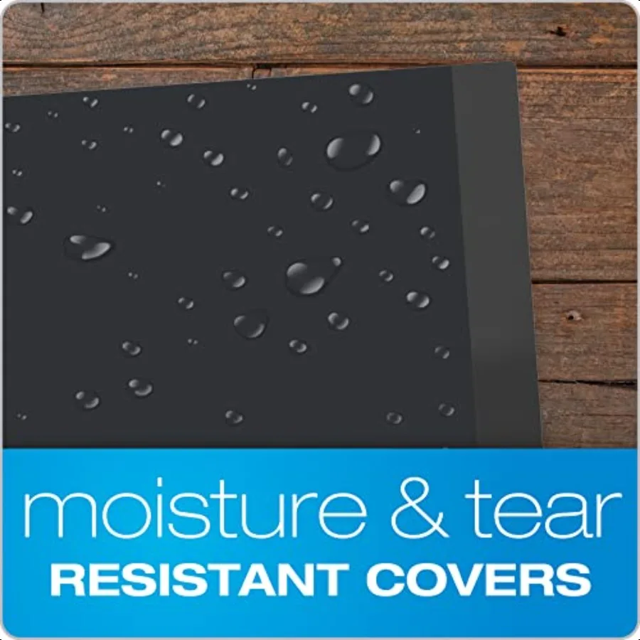 Cartella a 10 tasche Robusto portafoglio a spirale in plastica Bordi antistrappo 8 tasche 2 tasche interne diagonali Formato lettera Nero 89332