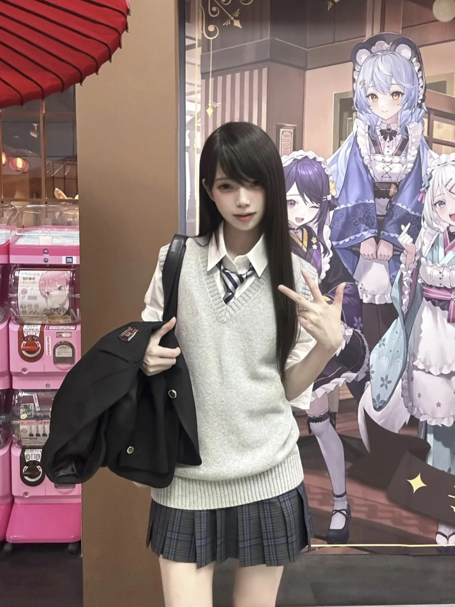 เสื้อกั๊กไหมพรมถักสไตล์ญี่ปุ่น รุ่น Original JK สำหรับผู้หญิง แฟชั่นสไตล์นักศึกษา แมทช์ง่าย ทรงคอวี เหมาะสำหรับฤดูใบไม้ผลิและฤดูใบไม้ร่วง