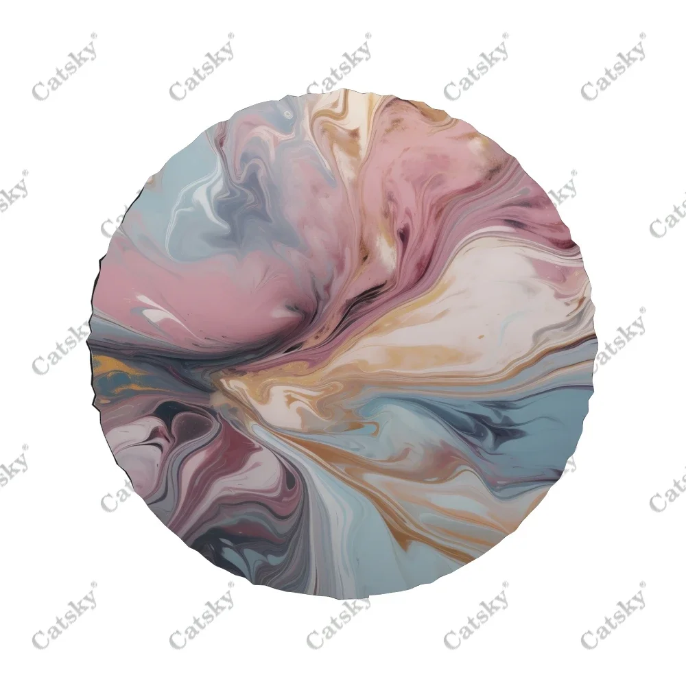 Natural Luxury Abstract Fluid Art Pattern Polyester Universal Spare Wheel Tire Cover Wheel Cover for Trailer RV SUV Truck Camper