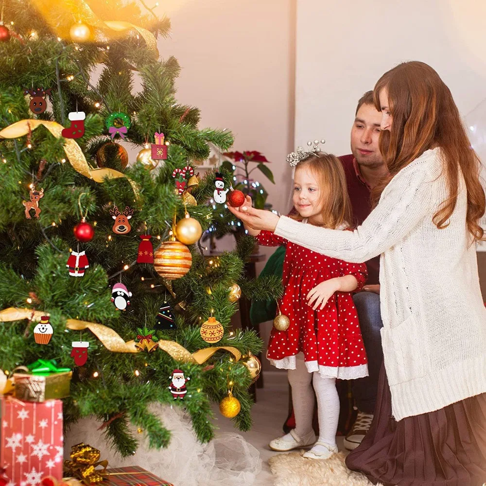20/40 יח עץ חג המולד קישוט עץ חג מולד elk פעמון גרלנד xmas תלויים תליוני סנטה קלאוס מיני אביזרים