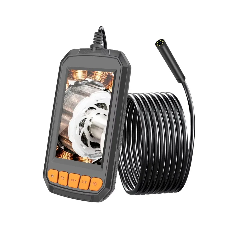 

Портативный инспекционный бороскоп 8 мм 1080P IP67 Водонепроницаемая трубопроводная эндоскопическая камера с экраном 4,3 дюйма, твердый провод, 2 метра