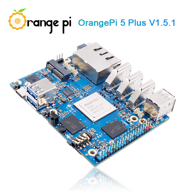 Orange Pi5 Plus 16GB لوحة كمبيوتر واحدة DDR5 8-Core Rockchip RK3588 Mini PC M2 فتحة PCIE Board تشغيل Linux/Android/Orange Pi OS