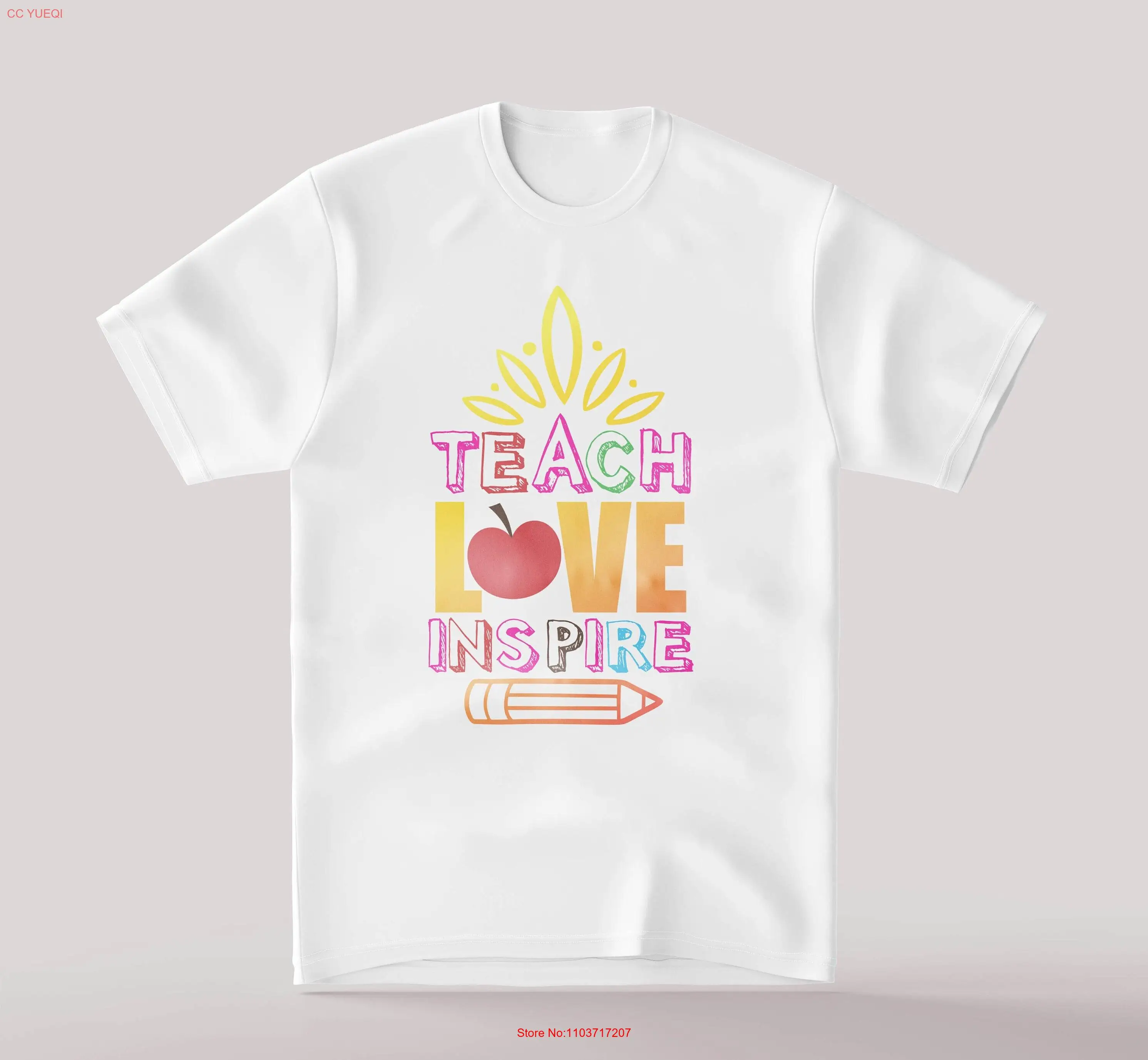 Футболка ко Дню учителя Teach Love Inspire Cool Students Teacher Life for Teachers Back to School с длинными или короткими рукавами Футболка ко Дню учителя Teach Love Inspire Cool Students Teacher Life for Teachers Back to School с длинными или короткими рукавами