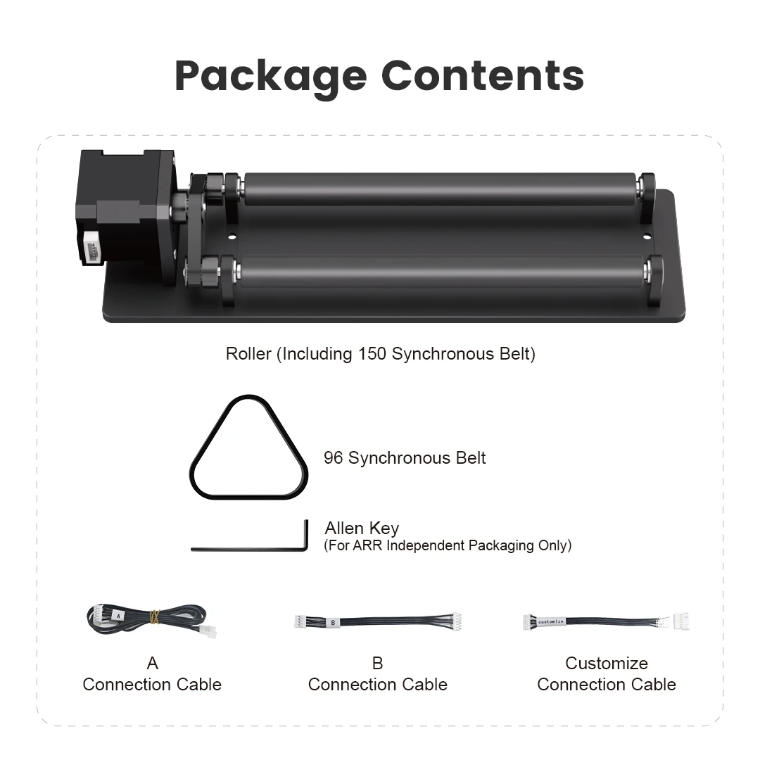 Rouleau rotatif à axe Y AlgoLaser ARR 360 °   Rotation pour graveur Laser 95%, accessoires universels pour graver des objets cylindriques