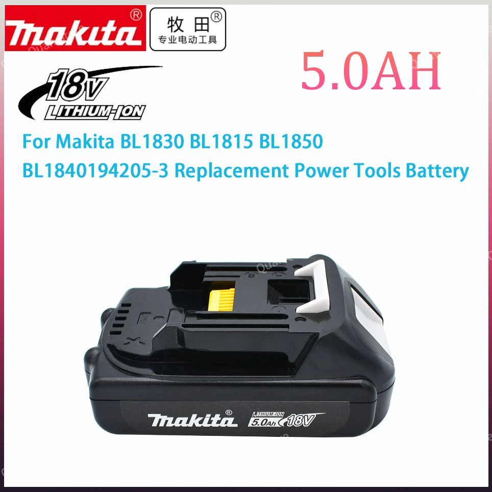 

original Makita Rechargeable 18V 5.0Ah Li-Ion Battery BL1830 BL1815 BL1860 BL1840 194205-3 Replacement Power Tools Battery