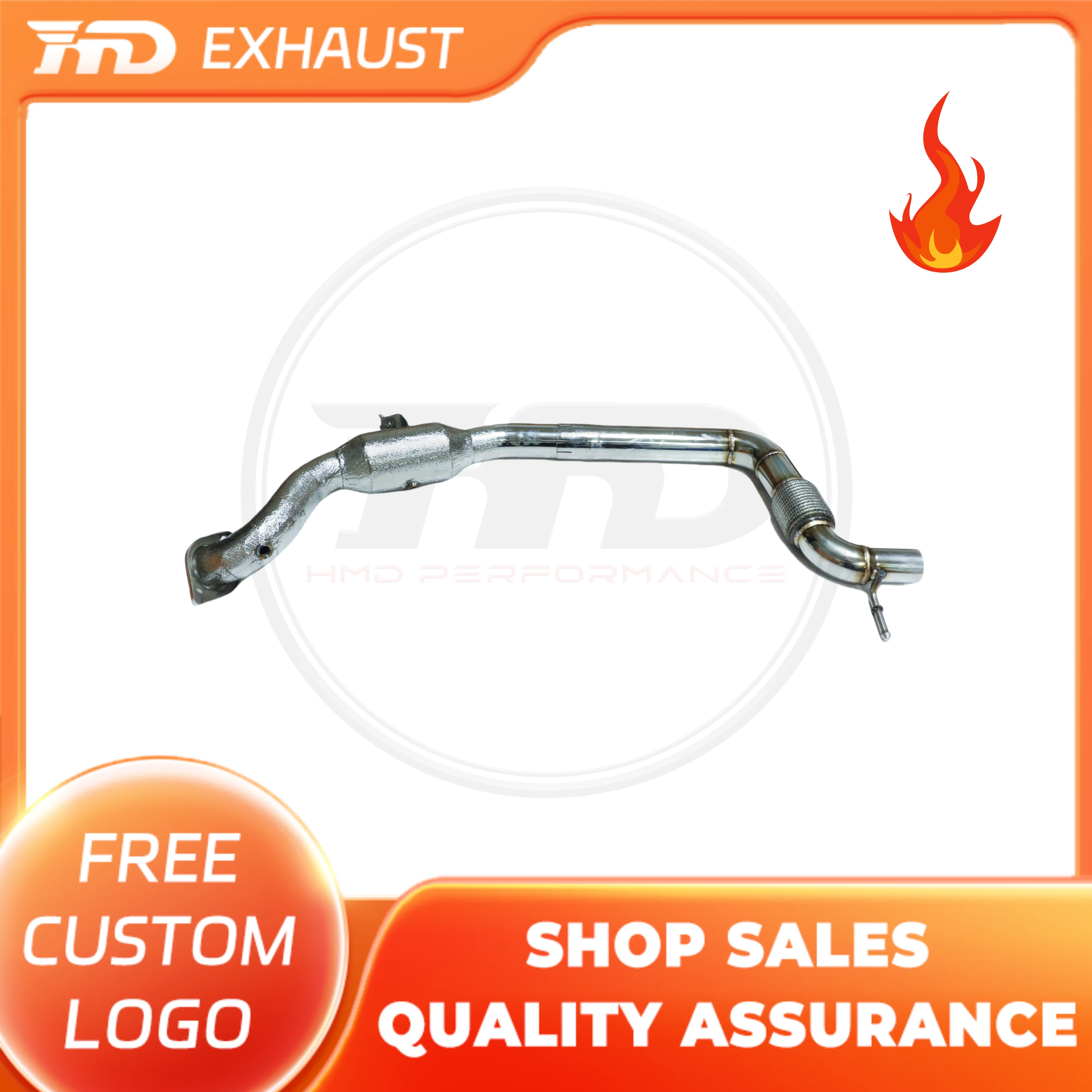 

HMD Hot sale SS304 Exhaust Downpipe for FORD MUSTANG 2.3T With Catalytic Converter Header