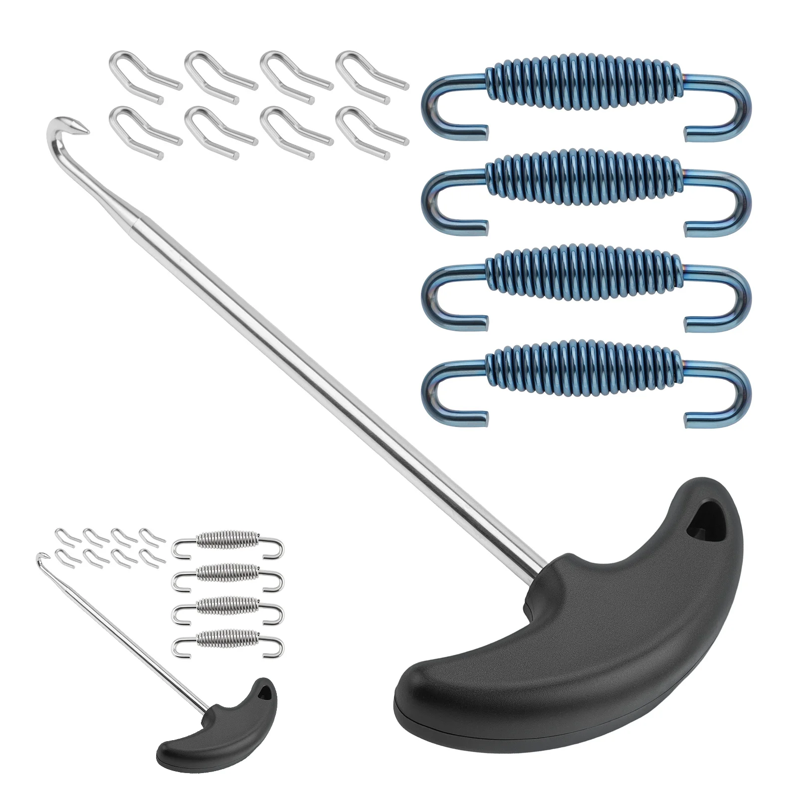 13 pcs 58mm Motorcycle Exhaust Spring Hook Puller Tools Weld-on Spring Tabs Exhaust Pipe Spring Installer Removal Repair Tool