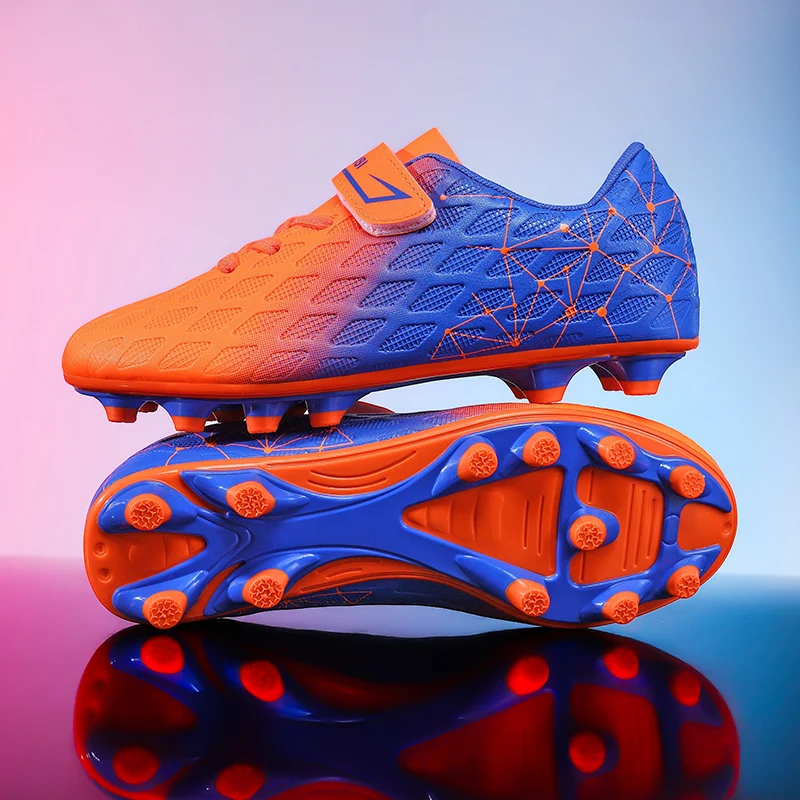 Adult Professional FG/TF Soccer Shoes Non-Slip Long Spike Football Boots Young Kids High Ankle Cleats Grass Soccer Sneakers ﻿