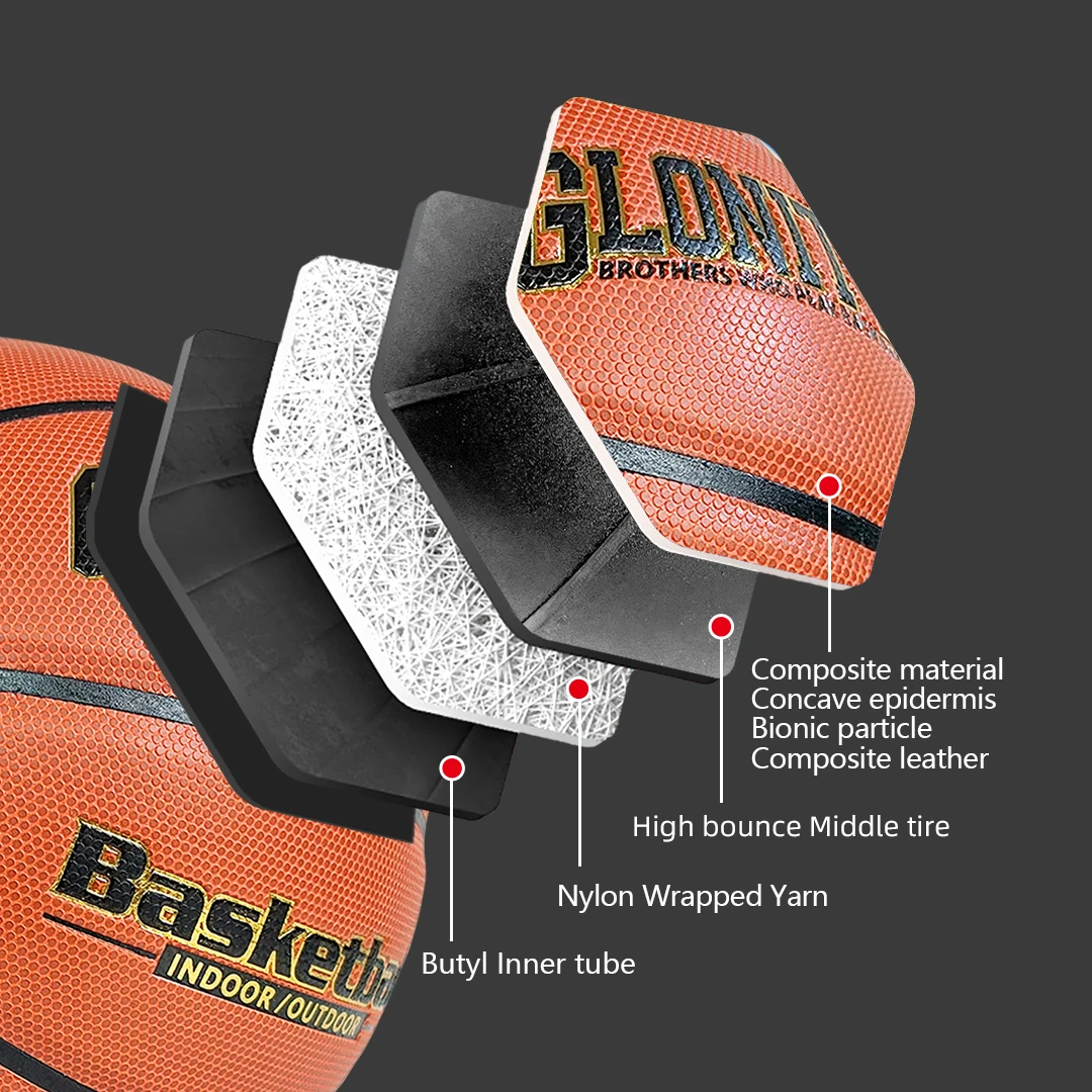 Bola de basquete personalizada tamanho 7 couro pu resistente ao desgaste bola padrão bola de treinamento masculina e feminina bola de basquete da equipe marrom