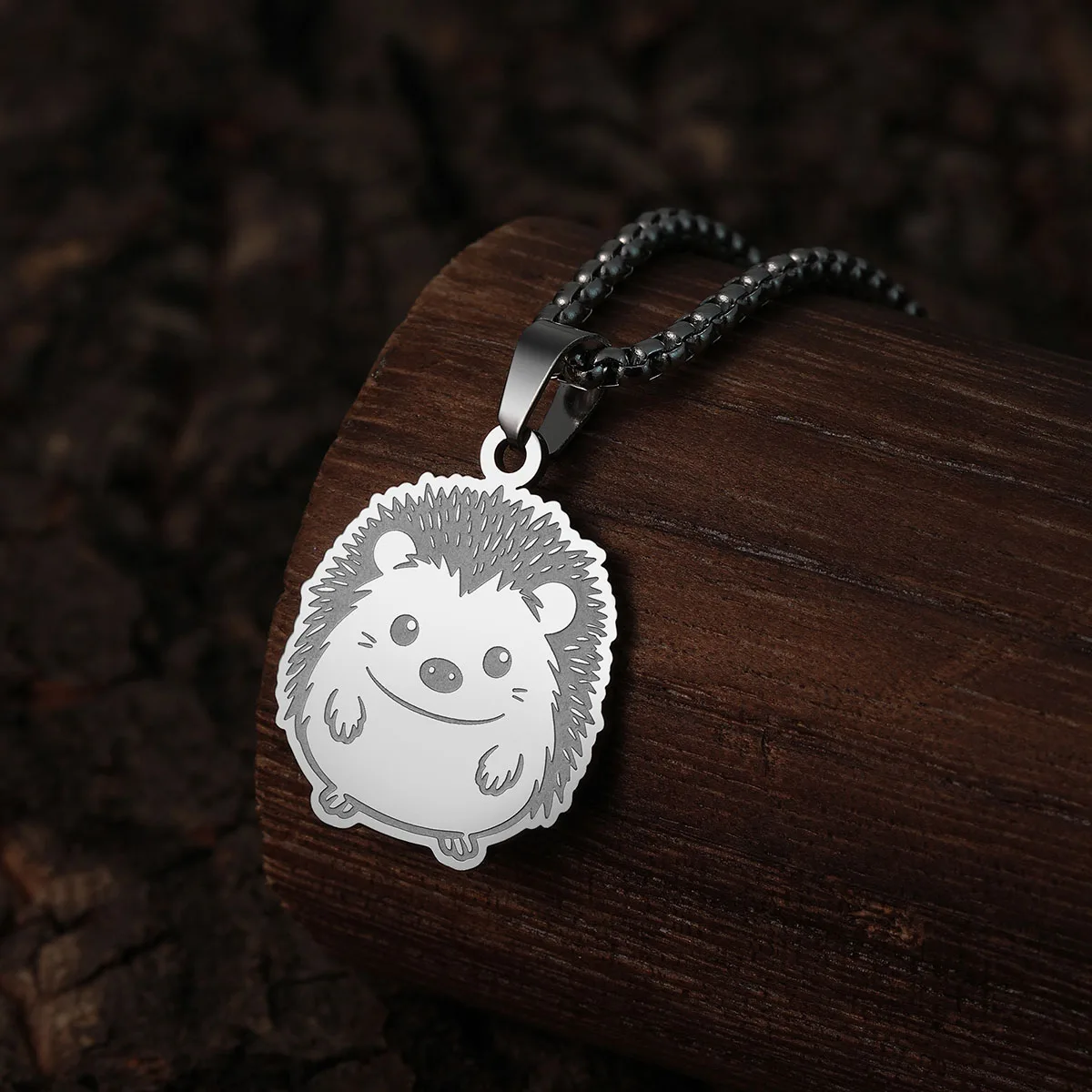 Kinitial-قلادة القنفذ لطيف للنساء ، قلادة الفولاذ المقاوم للصدأ ، الأزياء والمجوهرات ، هدية محبي الحيوانات