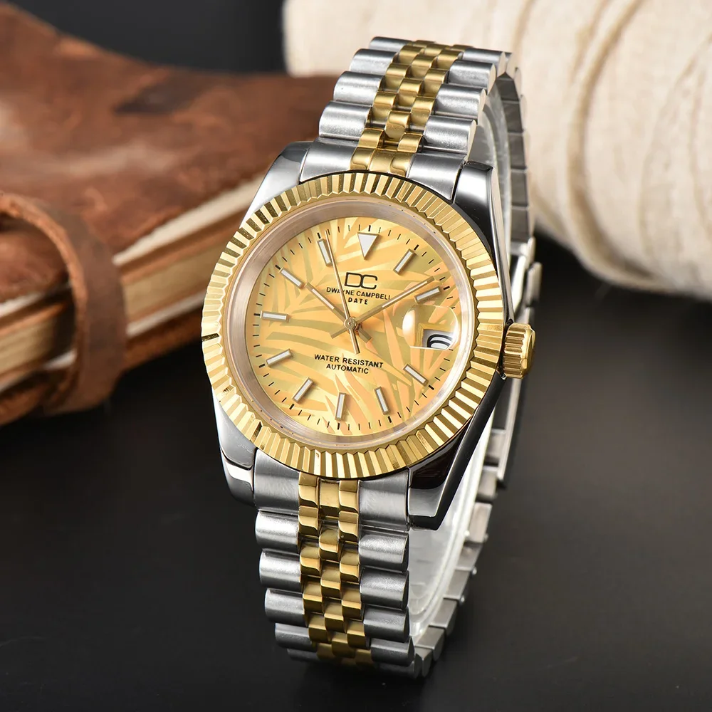 39mm ساعة أوتوماتيكية للرجال اليابان NH35 حركة العقيمة الهاتفي الياقوت الكريستال الميكانيكية ووتش