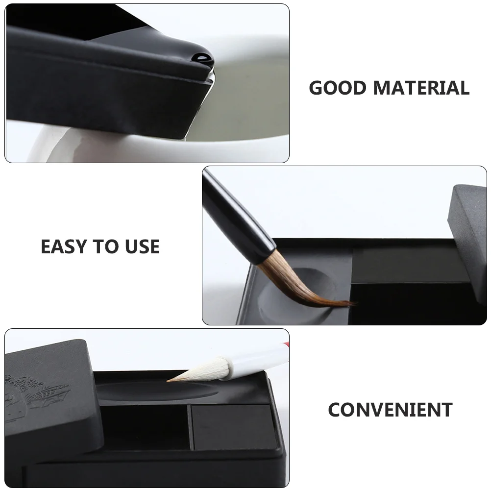 2 قطعة حاوية حبر الخط صندوق حبر مانع للتسرب مع غطاء لطلاء سومي ممارسة الكتابة الصينية متينة وآمنة