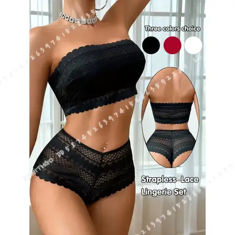 Askısız Dantel Bralet Takımı, Balensiz Sütyen ve Külot, Kadınlar için Rahat Dikişsiz İç Çamaşırı, Düğün İçin S-XL