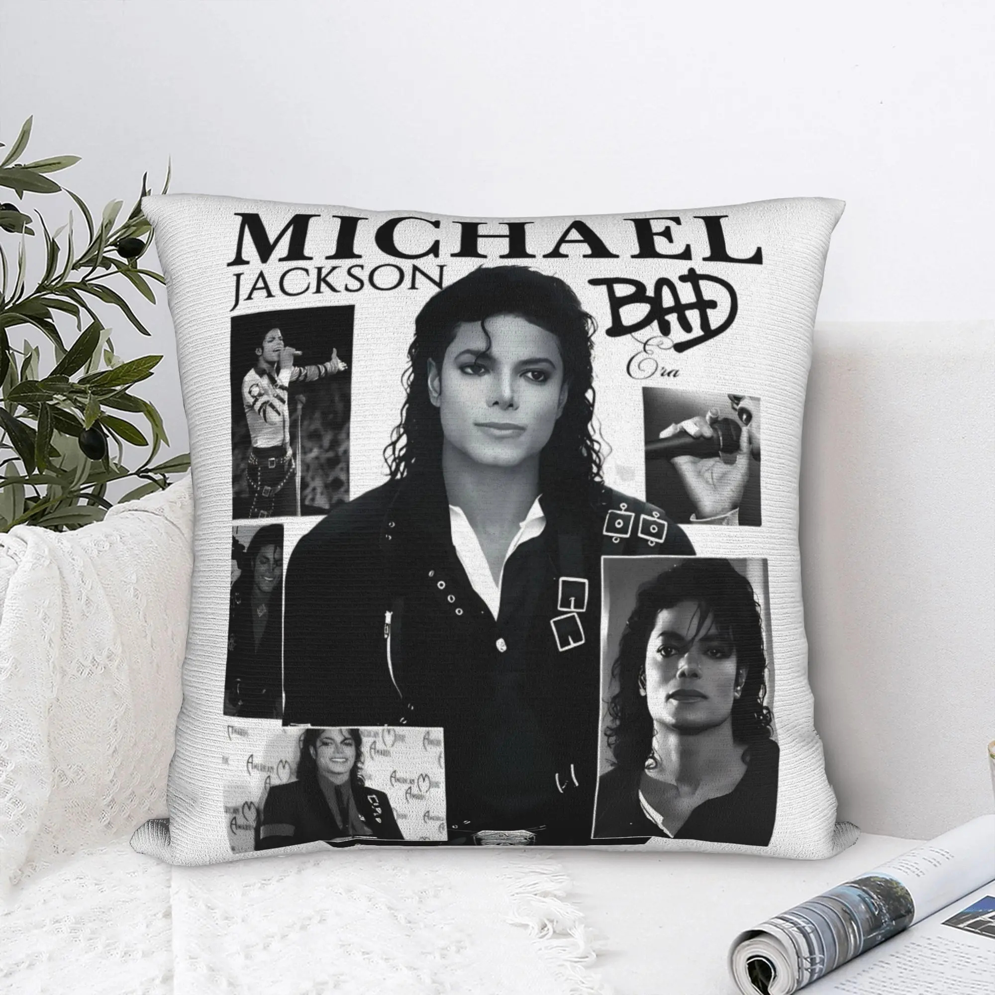 MJ Michaels Jacksons Pillowcase Printing Polyester Cushion Cover Decorative  Throw Pillow Case Cover Home Zipper 45*45cm