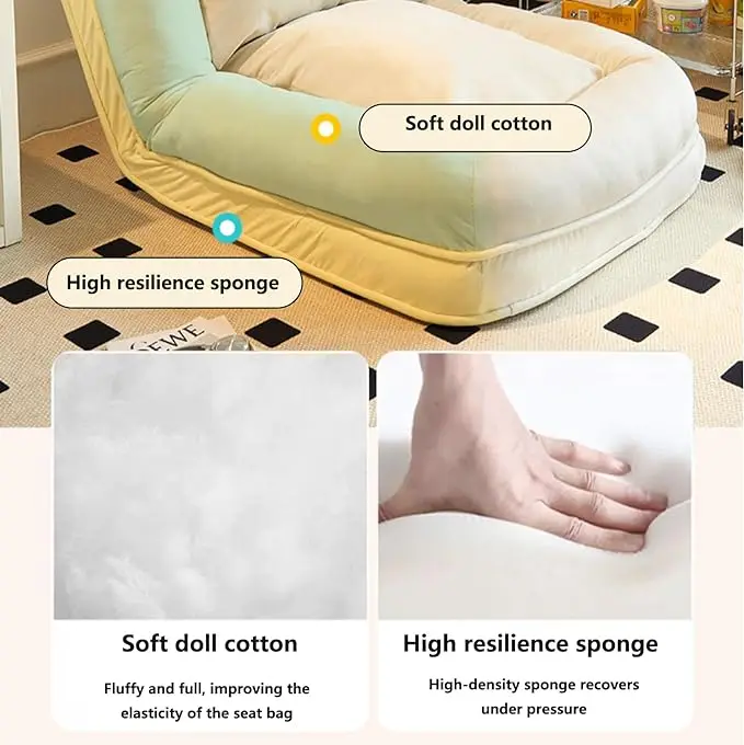 Nordic  Folding Large Bean Bag Memory Foam Dog Lazy Sofa Bed Human Size Dog Single Bed for Adults Pets view 6