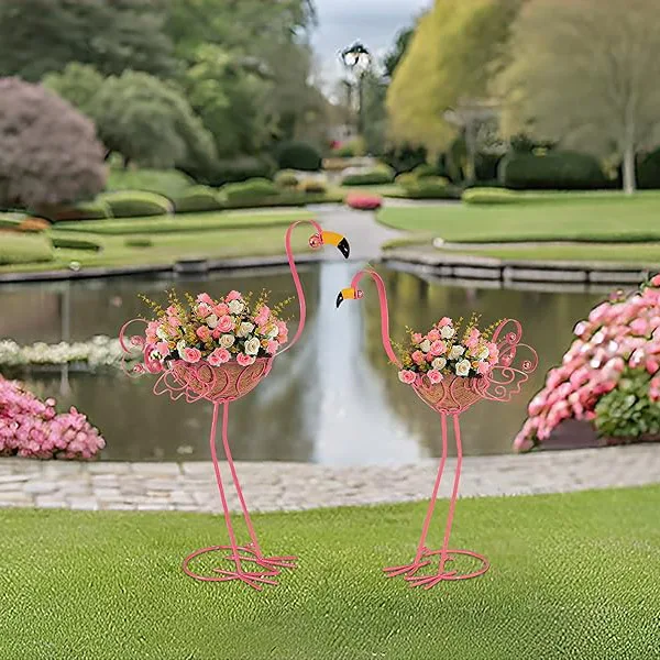 Creative European peacock flower pot, coconut palm flower pot rack, outdoor decorative flower pot rack