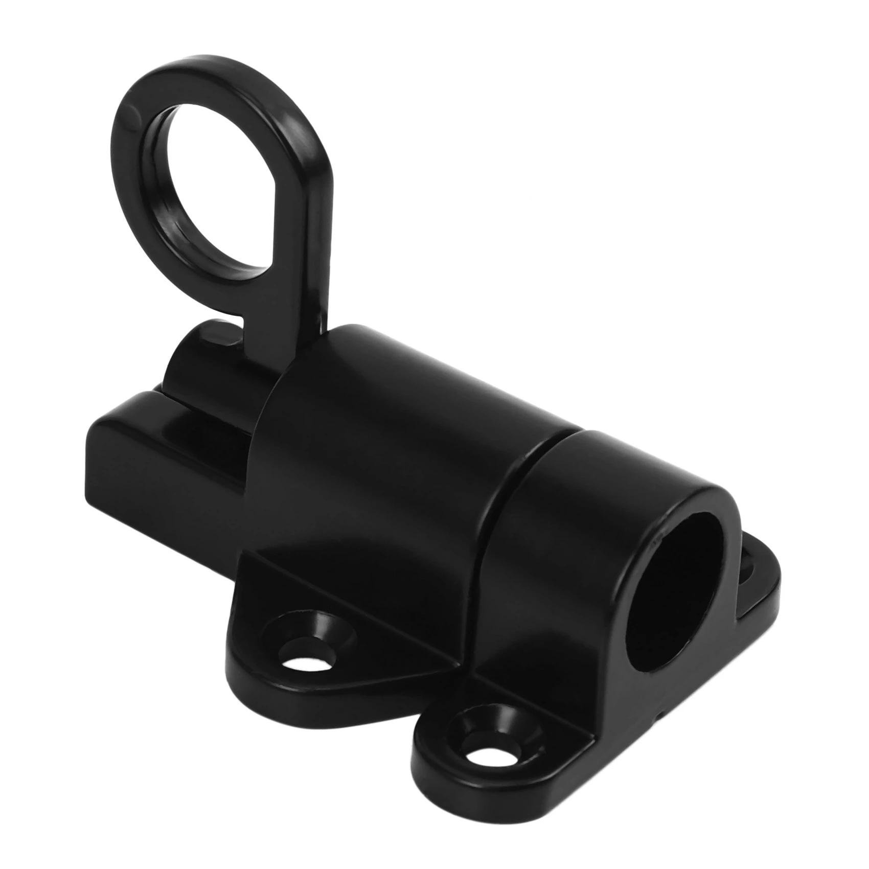 A7THK-2X Aluminum Alloy Security Automatic Window Gate Lock Spring Bounce Door Bolt Latch, Black