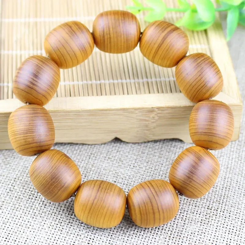 Natural Old Material Thuja Cypress Aging Black Oil Cedar Tibet Buddhism Amulet Bracelet