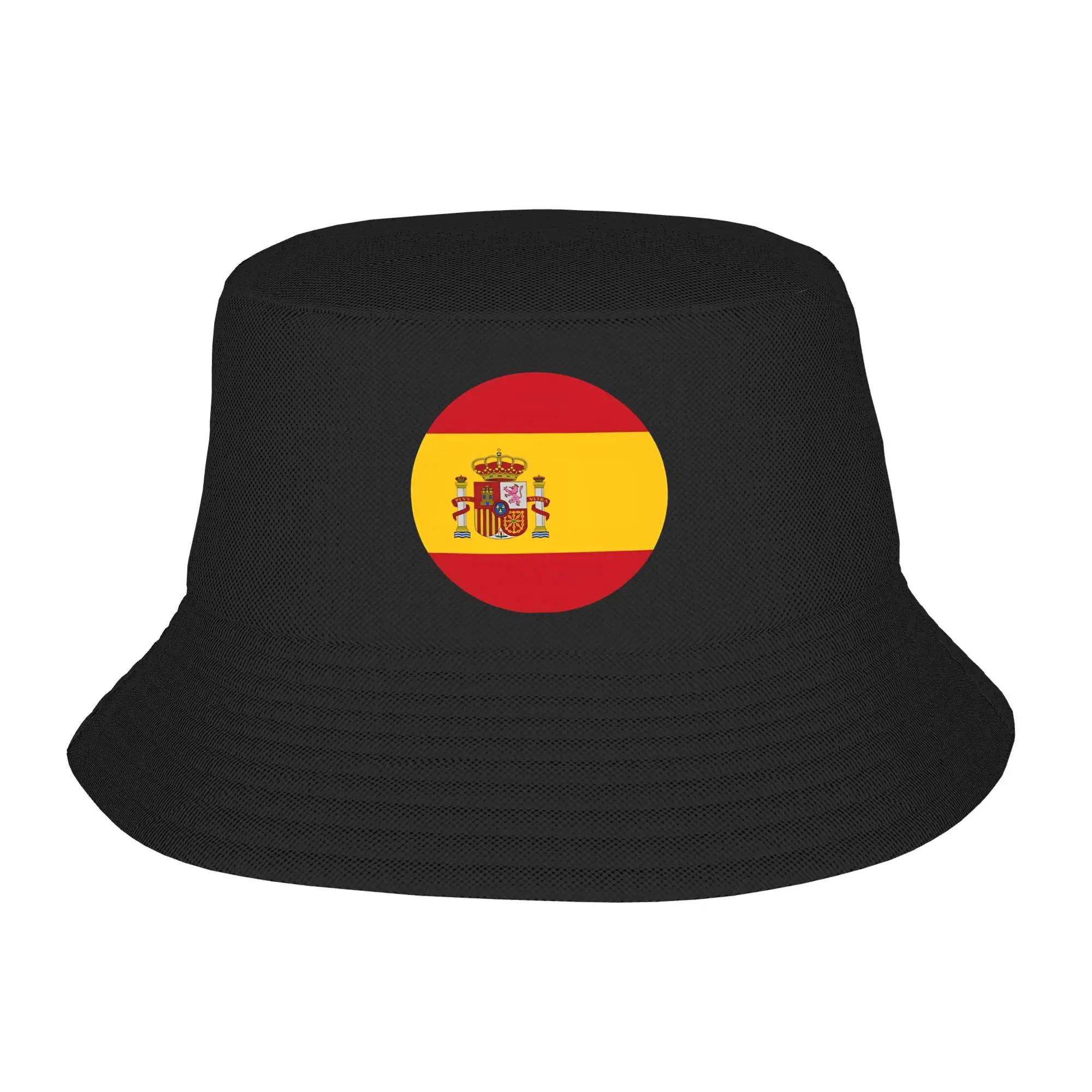 Spain Spanish Flag  Bucket Hat  Outdoor Fisherman Caps Breathable Travel Hiking Sun Hats For Couple Fashion Printed Cap