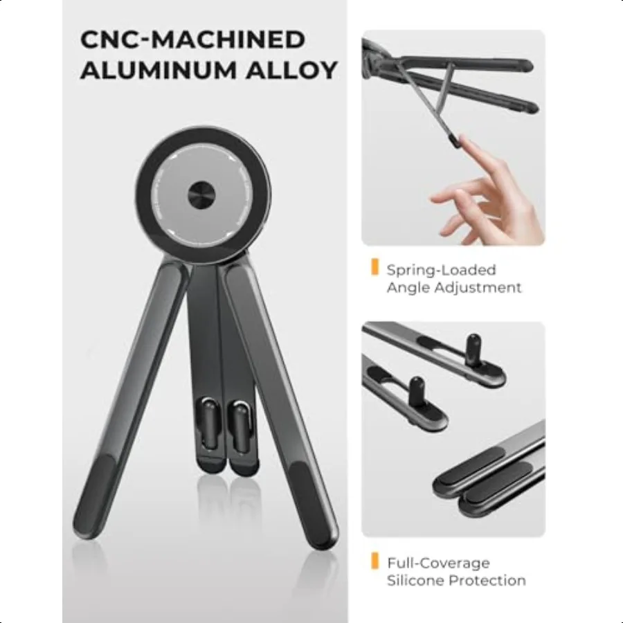 حامل كمبيوتر محمول بارتفاع 8 مستويات قابل للتعديل حامل سبائك الألومنيوم المحمول لأجهزة الكمبيوتر المحمولة مقاس 1016 بوصة وأجهزة الهواتف اللوحية مقاس 413 بوصة مع Mag #5