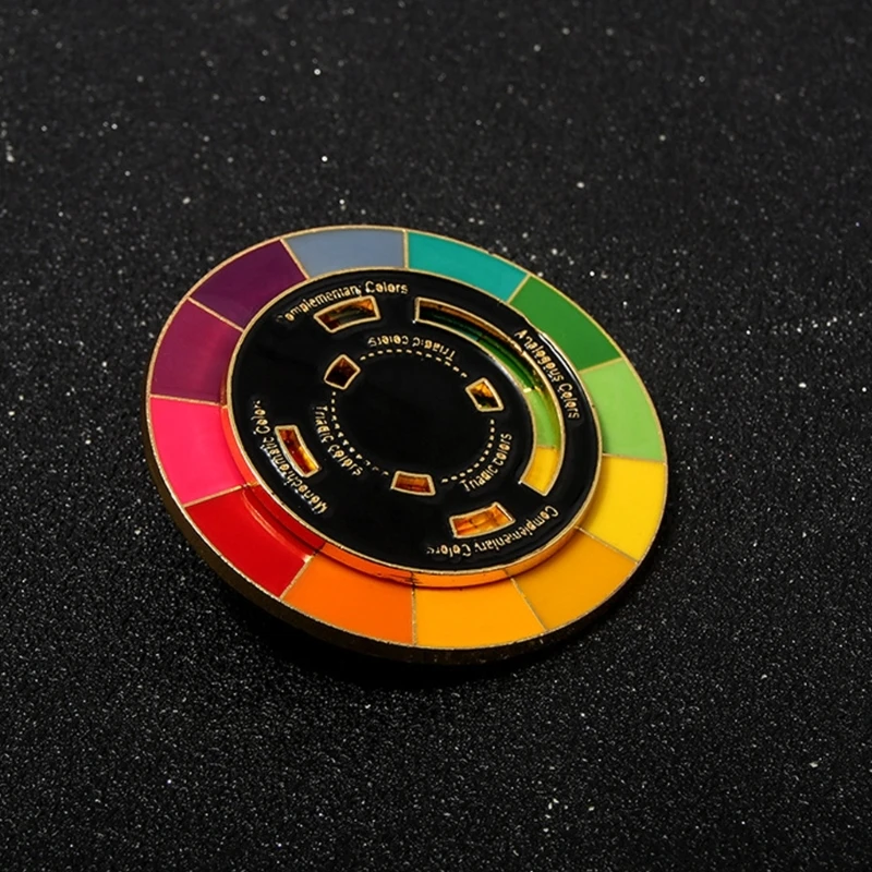 N7YF Practical Color Wheel Pin Accessories For Creative Outfits And Special Occasions