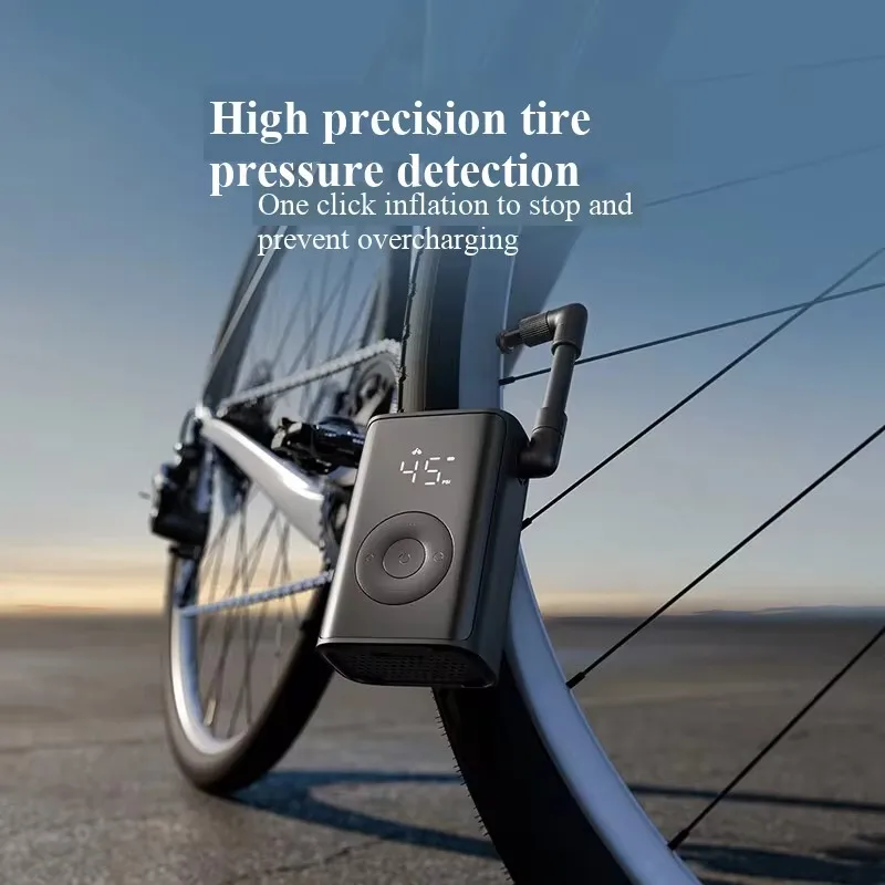 Xiaomi Mijia Portable Air Pump 150psi Digital Tire Inflator With Led Screen For Rechargeable, Bikes, Balls