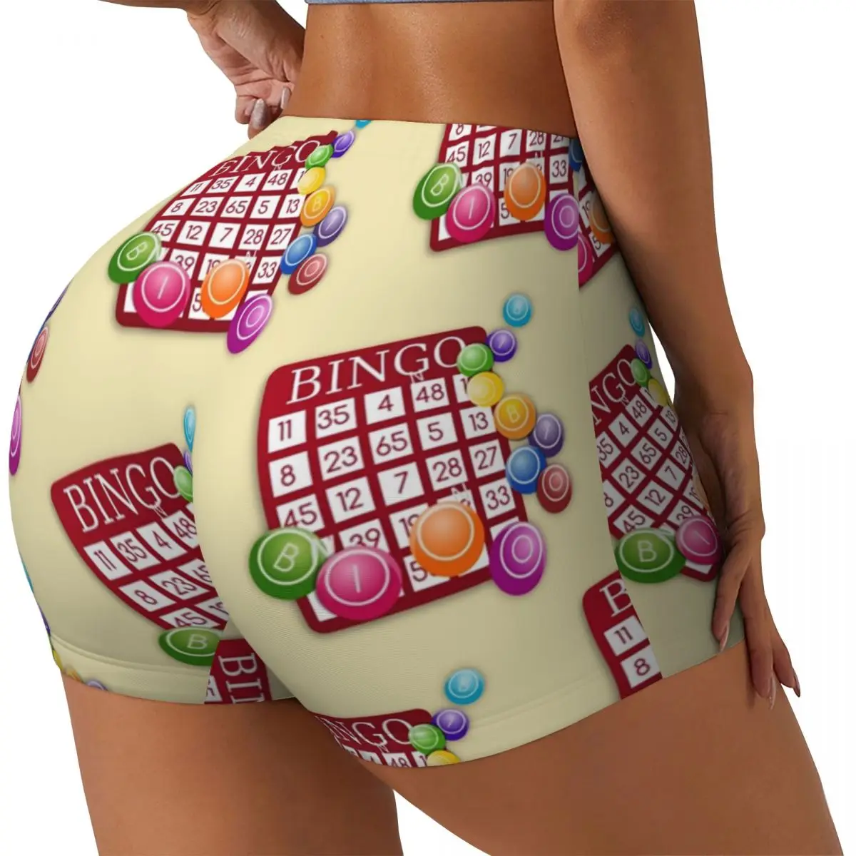 Custom Best Play Bingo Game For Bingo Players Workout Running Volleyball Shorts for Women Gym Yoga Shorts