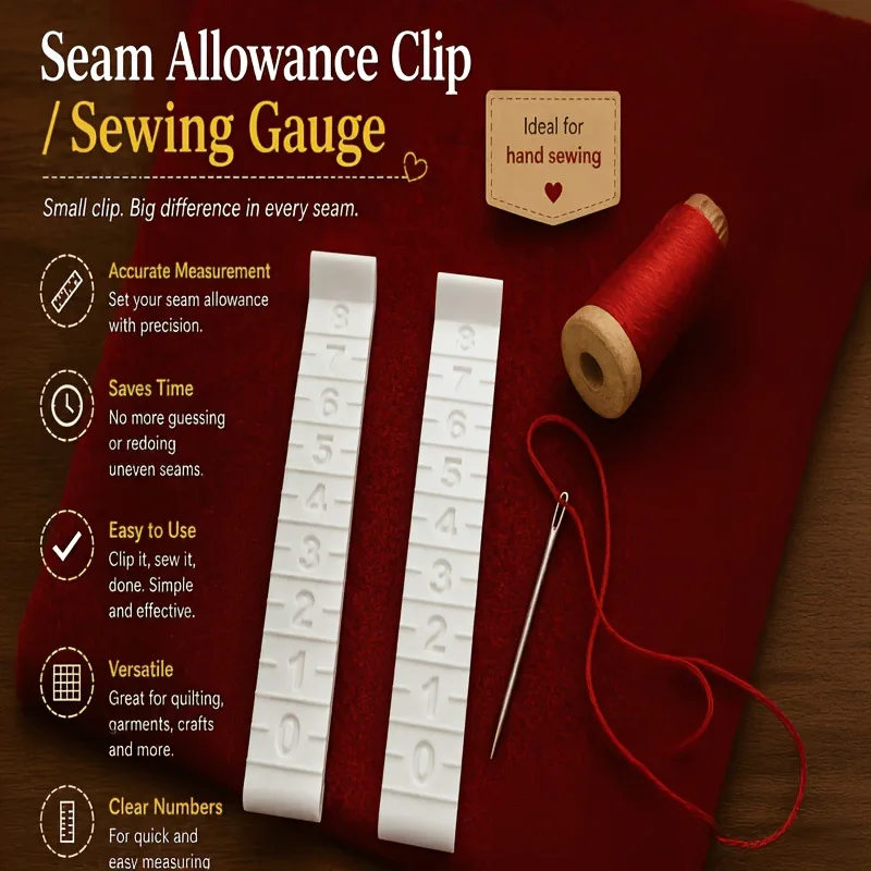 8cm Sewing Seam Allowance Clips 6PCS, 3D Printed Fabric Positioning Ruler Clips, DIY Sewing Edge Marking Tools