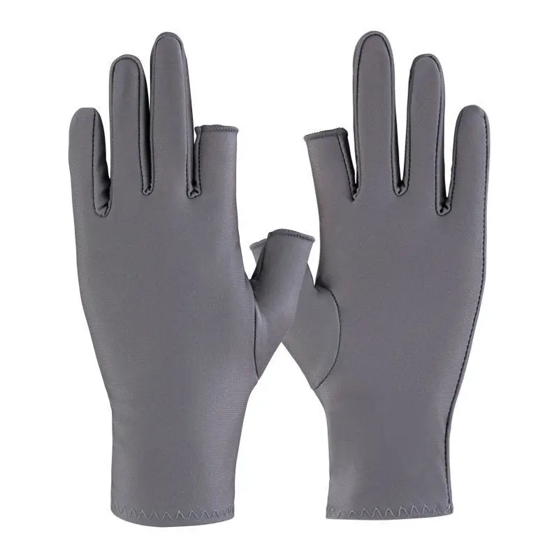 

1 Pair Fashion Outdoor Ice Silk Half-finger Gloves Sunscreen Gloves Stretch Thin Semi-finger Driving Summer Sports Gloves