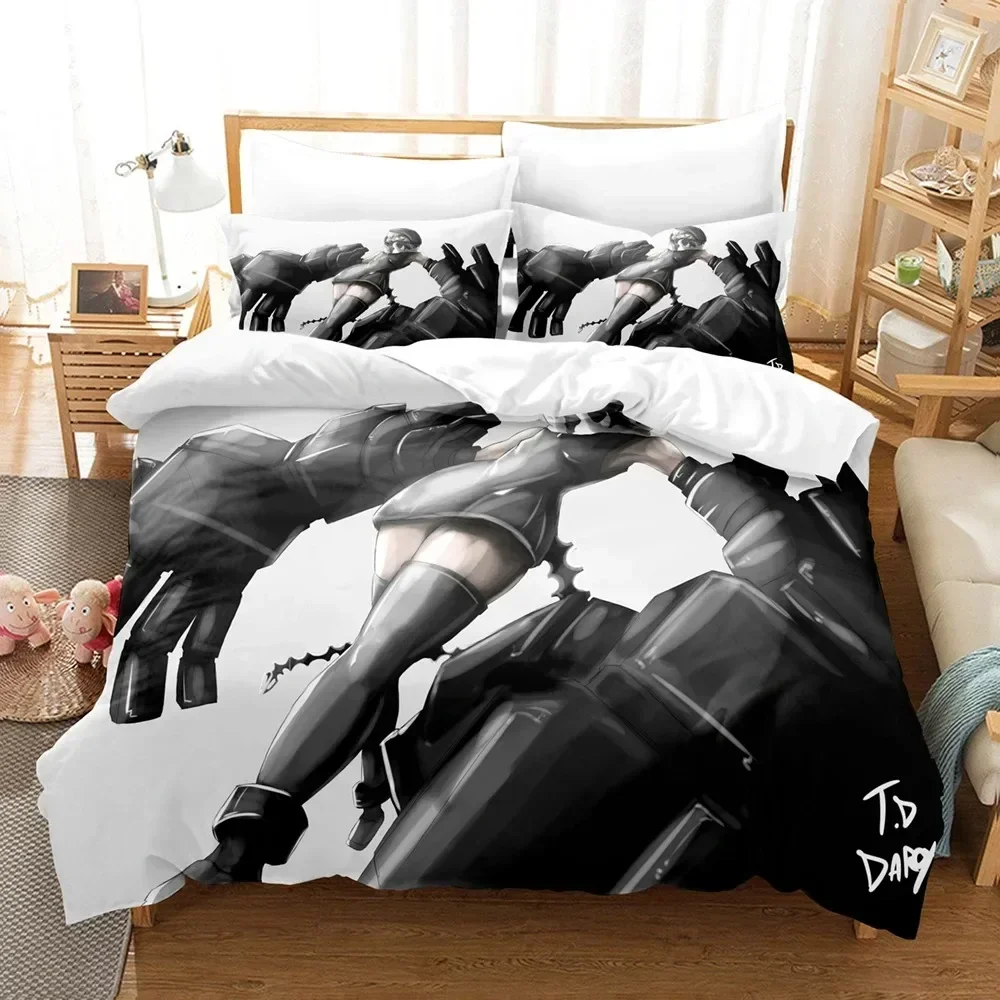 Black Rock Shooter Duvet Cover Single Double Size For Boys Girls Fashion Bedroom Decor Anime Bedding Set Soft Home Textile 013