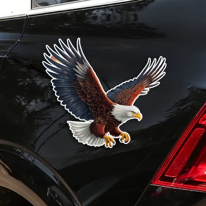 Eagle Decal Sticker: Durable PET Material, Fashionable Bald Eagle Design, Suitable for Vehicle Paint And Windows Car Accessories
