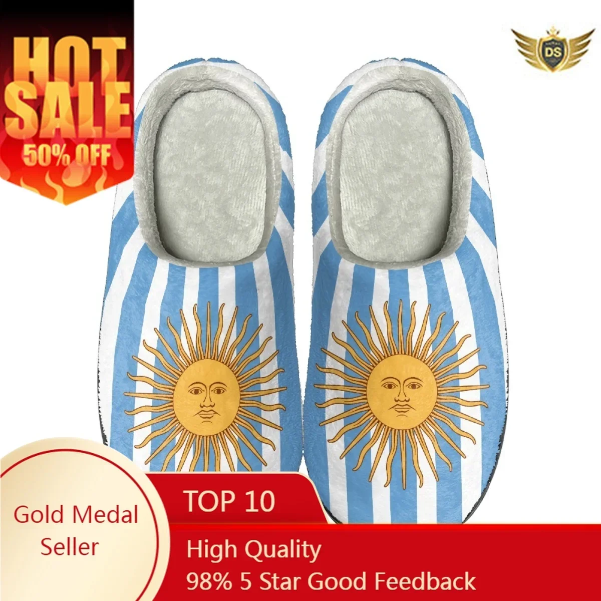 

Winter Women Cotton Slippers Lionel Messi Design Household Indoor Warm Slides Non-Slip Couple Casual Footwear Print On Demand